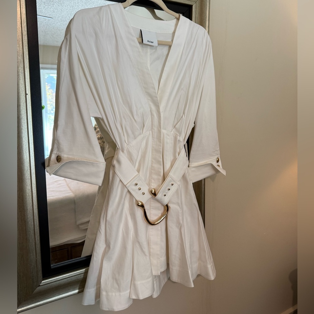 Acler Cream Dress with Subtle Gold Details